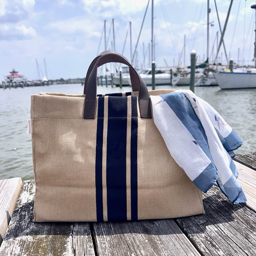 Jute Shopper Tote Bag
