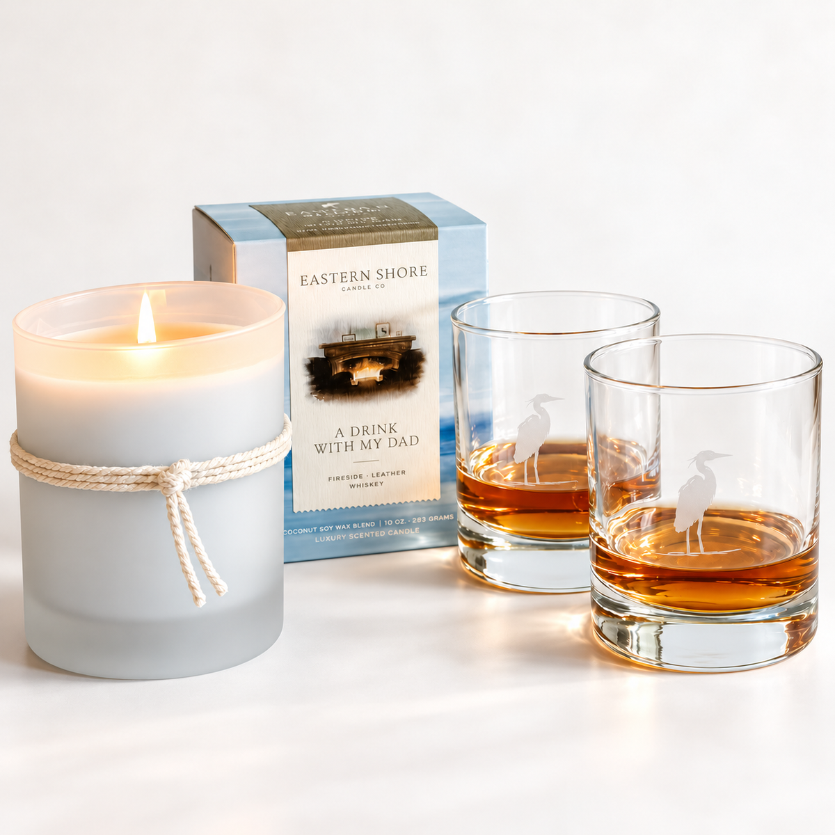 A Drink with My Dad Candle &amp; Glasses Gift Set