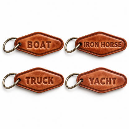 Hand-Stamped Leather Key Fobs