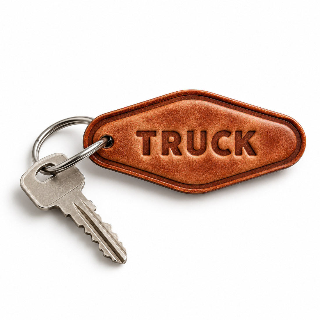 TRUCK Hand-Stamped Leather Key Fob